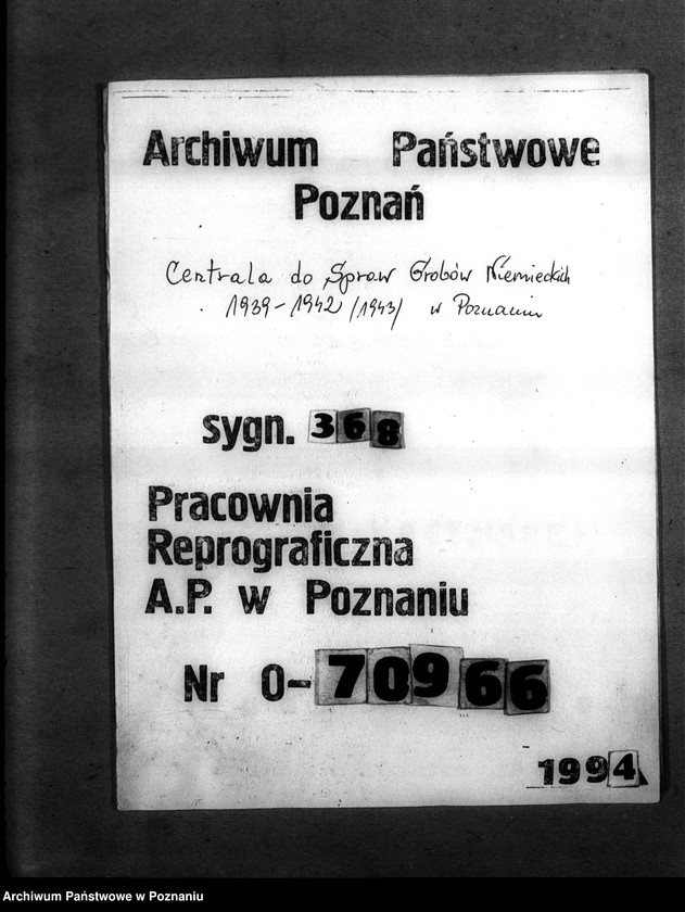 Obraz 1 z jednostki "Kreis Kosten (Kościan). Wykaz miejscowych Niemców, którzy zginęli w 1939 roku"