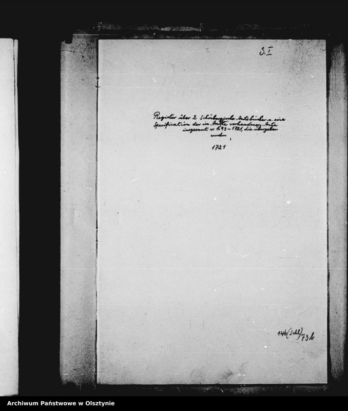 image.from.unit.number "Register über zwei Schönbergische Ambtsbücher von 1693-1671 und Specyfication der im Ambte vorhandenen Acten von 1705-1721 und 9 Rescripta"