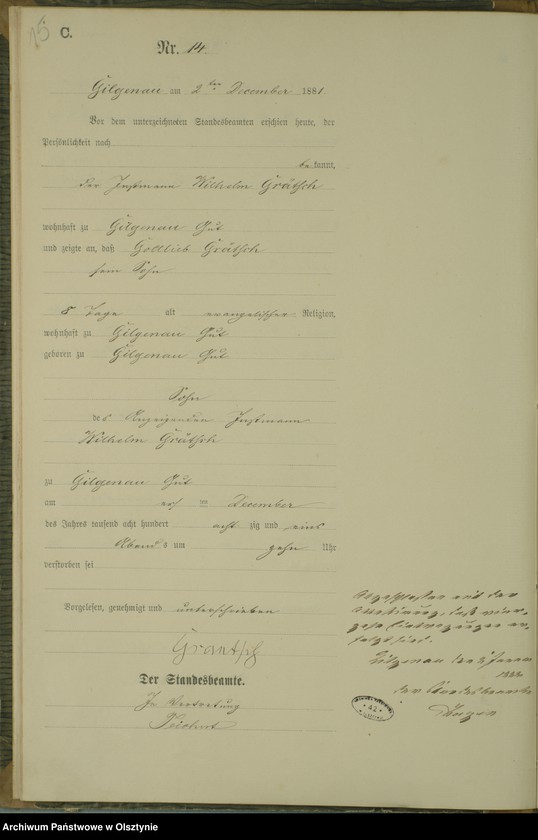 image.from.unit.number "Sterbe-Haupt-Register Nr 1 - 14"