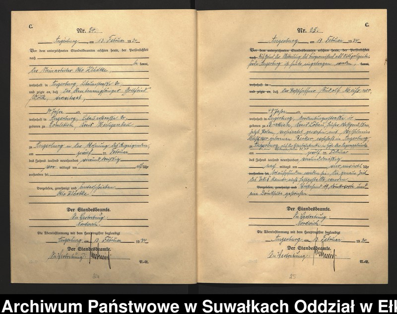 image.from.unit.number "C2. Sterbe - Register (Neben - Register) Standesamt Angerburg Ostpr. einschl. der Standesamtsbezirk Gross Strengeln, Kehlen und Prinowen"