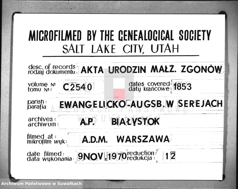 image.from.unit.number "Duplikat aktów stanu cywilnego urodzenia, małżeństw i zejścia w filiale Ewangelicko-Augsb. w Serejach za rok 1853"