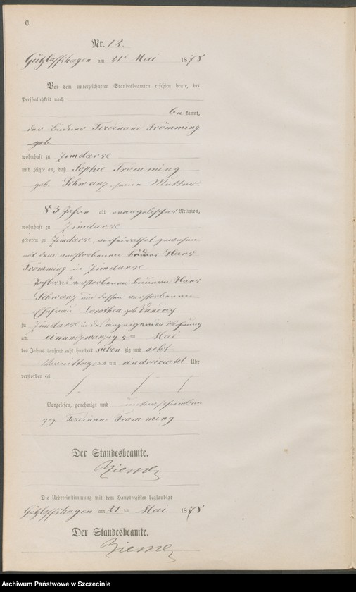 Obraz 15 z jednostki "Sterbe-Register (Neben-Register)"