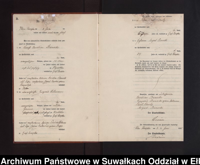 image.from.unit.number "Heiraths-Neben-Register des Preussischen Standes-Amtes Gross Konopken Kreis Loetzen"