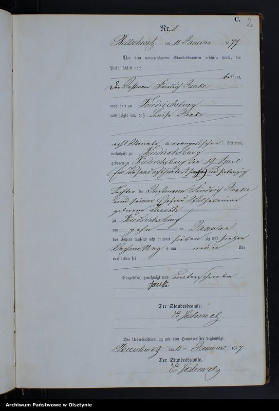 Obraz z jednostki "Sterbe-Neben-Register Nr 1 - 52"