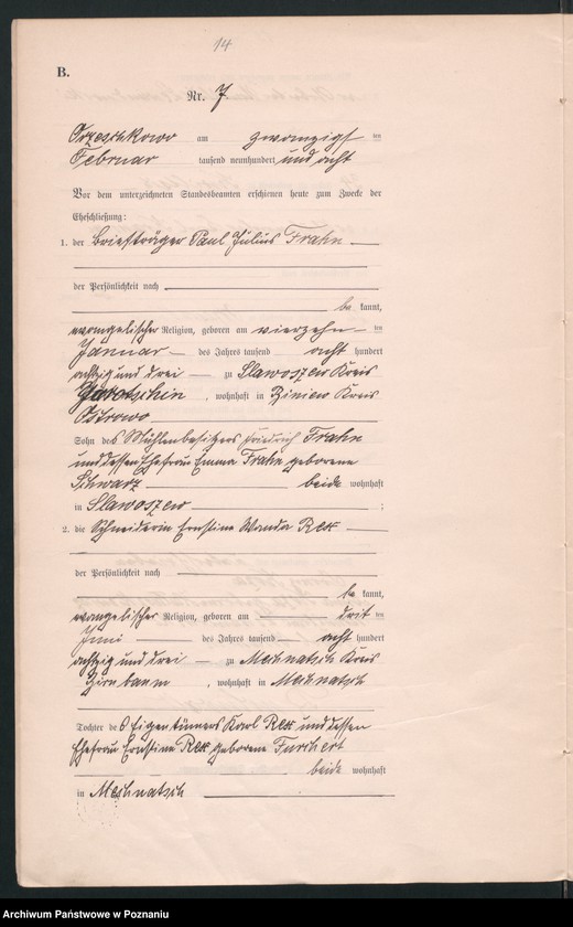 Obraz 16 z jednostki "Heirats-Neben-Register"