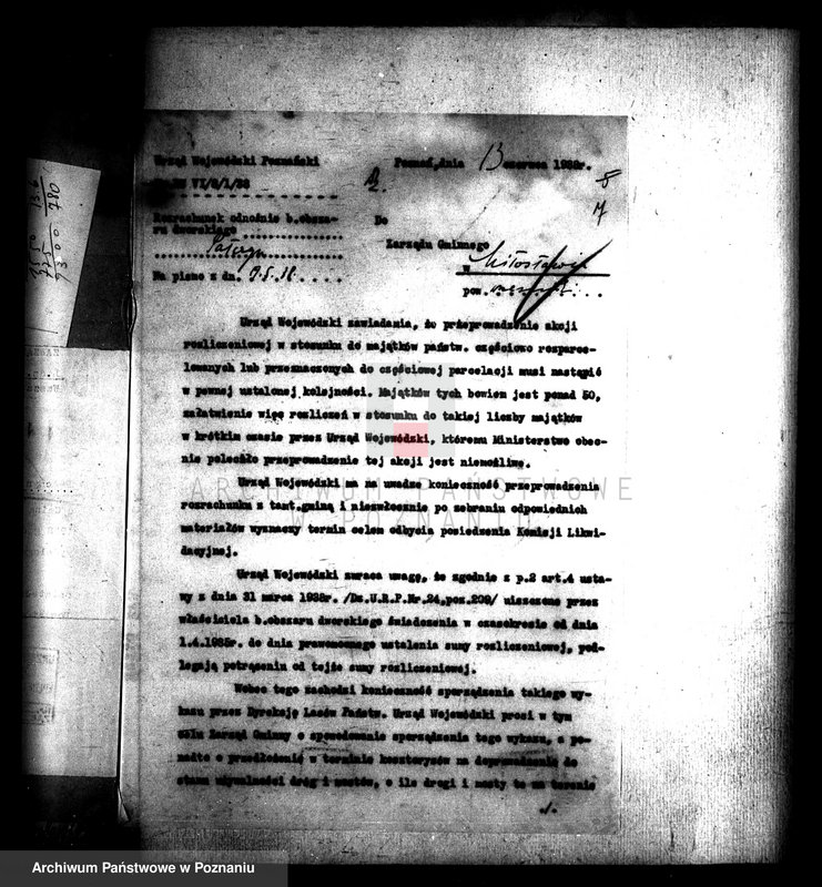 Obraz 11 z jednostki "Rozliczenie z gminą Miłosław odnośnie rozparcelowanego obszaru dworskiego Połczyn w powiecie wrzesińskim"