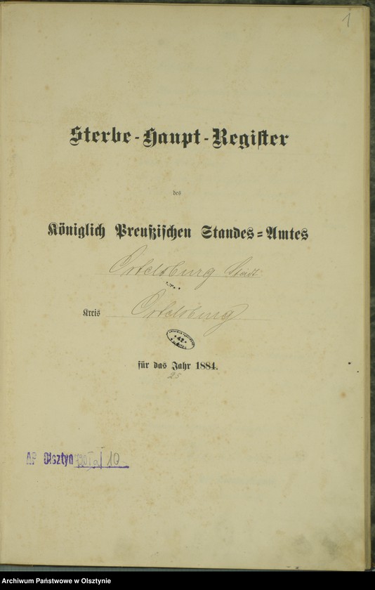 Obraz 3 z jednostki "Sterbe-Haupt-Register Nr 1 - 65"