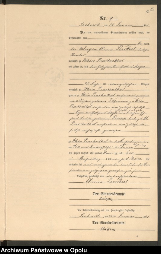 image.from.unit.number "Sterbe-Neben-Register Standes-Amt Leubusch 1891"