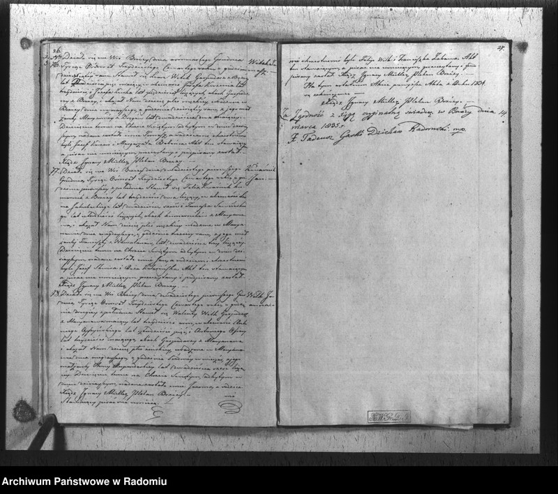 Obraz 16 z jednostki "Duplikat akt religijno-cywilnych urodzonych, zaślubionych i zmarłych gminy i parafii Brzóza na rok 1834"