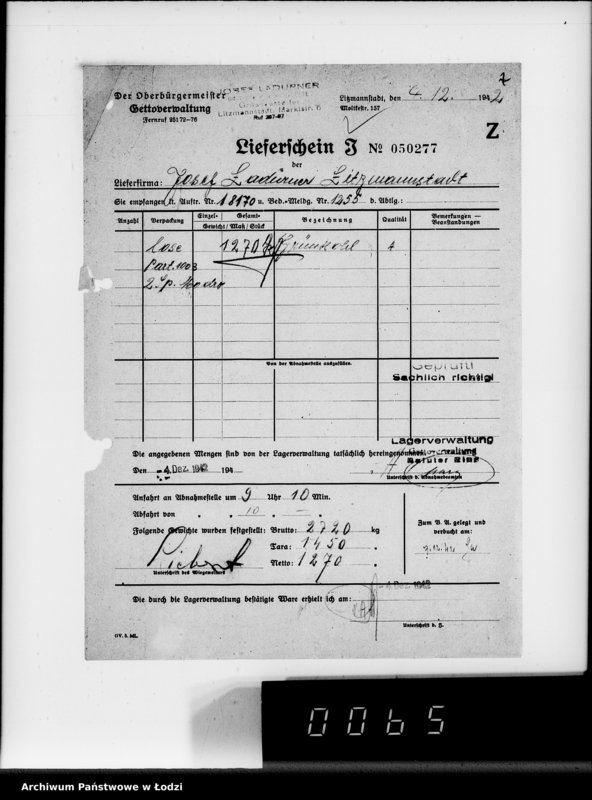 Obraz 11 z jednostki "Lebensmitteleinkauf. Aufträge, [Lieferscheinen und Rechnungen] 18111-18170"