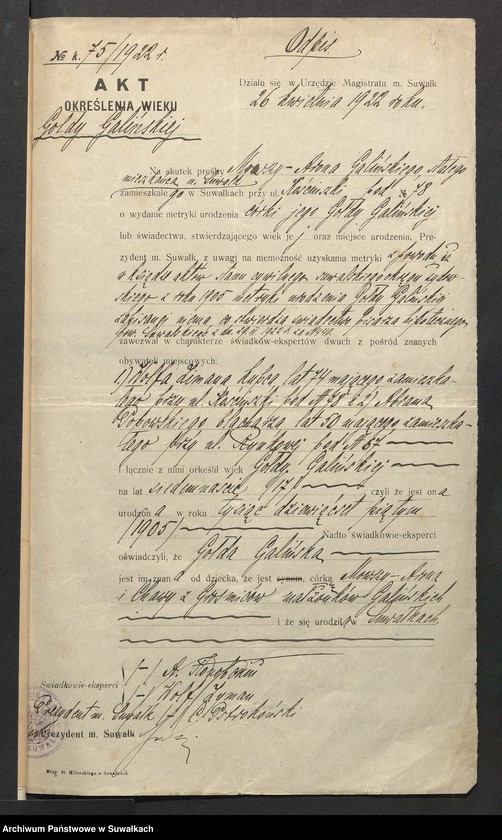 image.from.unit.number "Dowody do aktów ślubu 1926 r."