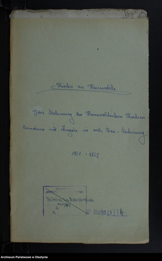 image.from.unit.number "Jahr-Rechnung der Hanswaldschen Kirchen aller Einnahme und Ausgabe wie auch Bau-Rechnung"