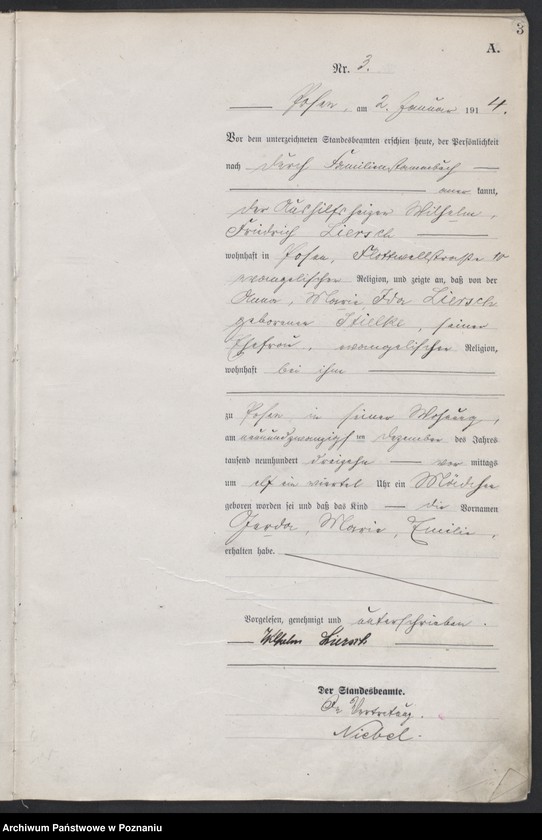 Obraz 5 z jednostki "Księga miejscowa urodzeń tom I [Rejestr główny urodzeń]"