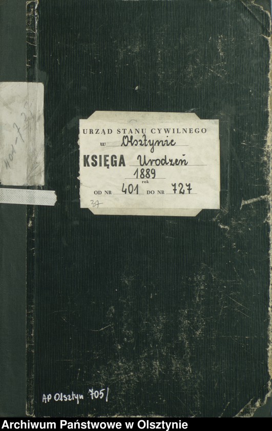 image.from.unit.number "Geburts-Haupt-Register Tom II,Nr 401 - 727"