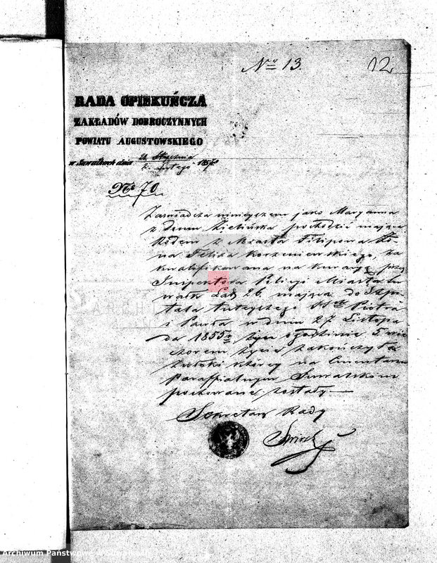 image.from.unit.number "Dowody do Akt Małżeństwa Parafii Wigierskiej za Rok 1857."