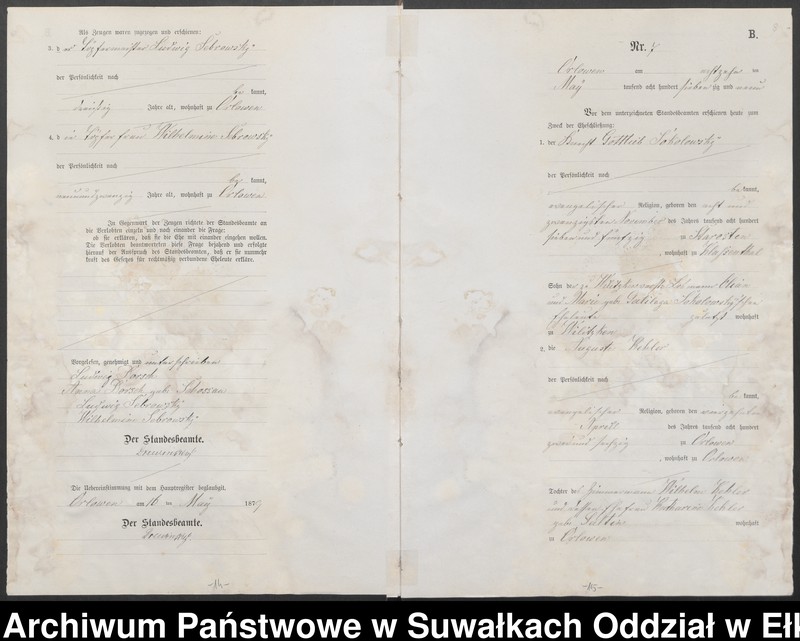 image.from.unit.number "Heiraths-Neben-Register des Preussischen Standes-Amtes Orlowen Kreis Loetzen"