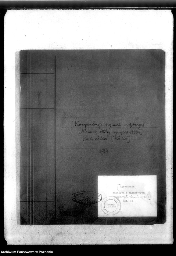 Obraz 4 z jednostki "Kreis Kalisch (Kalisz). Korespondencja w sprawie miejscowych Niemców, którzy zginęli w 1939 roku"