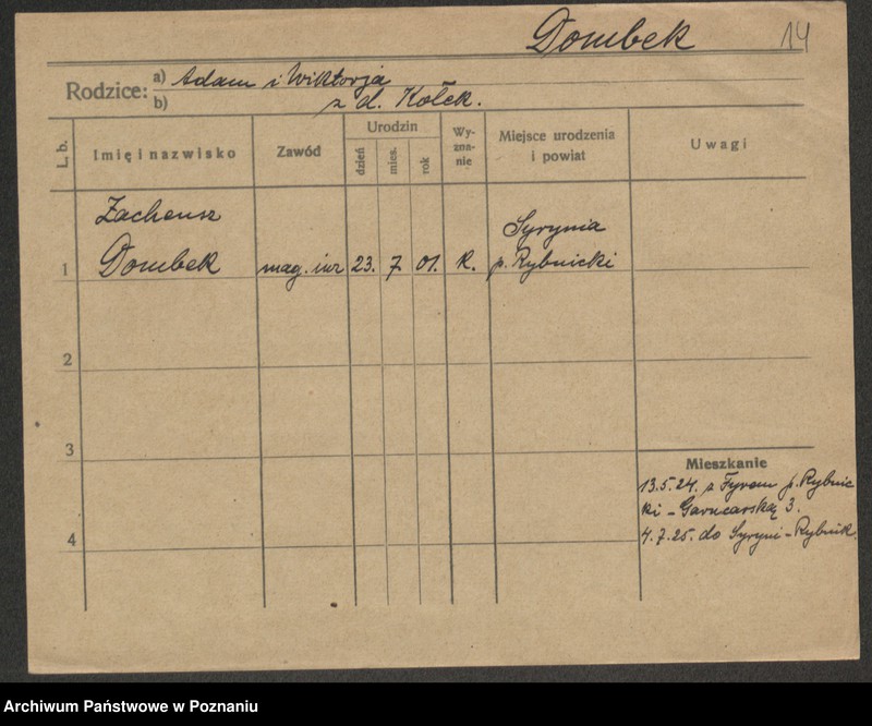 Obraz 16 z jednostki "Dąb (Domb - Dąbrowski (żony, wdowy)"