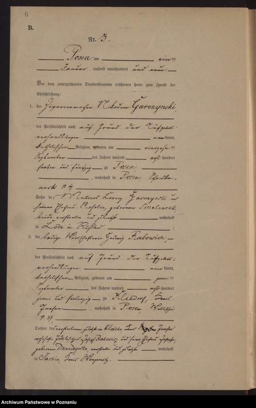 Obraz 8 z jednostki "Księga miejscowa małżeństw tom I [Rejestr główny małżeństw]"