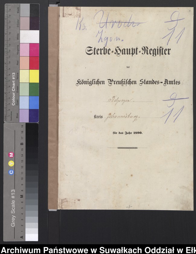 image.from.unit.number "Sterbe-Haupt-Register des Königlichen Preussischen Standes-Amtes Belzonzen Kreis Johannisburg"