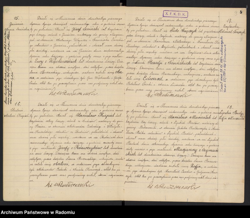 image.from.unit.number "Urząd Stanu Cywilnego w Głowaczowie Akta urodzeń, małżeństw, zgonów 1917 rok"