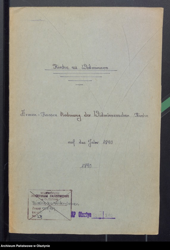 image.from.unit.number "Armen Cassen Rechnung der Widminnschen Kirche"