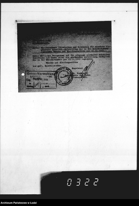 Obraz 7 z jednostki "Kleiderkammer. Altkleider und Schuhzeug für auswärts eingesetzte Arbeiter"