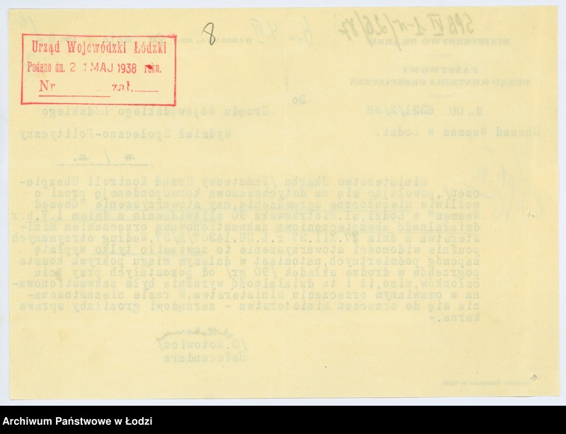 Obraz 11 z jednostki "Stowarzyszenie Wzajemnej Pomocy Ostatnia Wzajemna Posługa "Chesed-Weemes" w Łodzi"