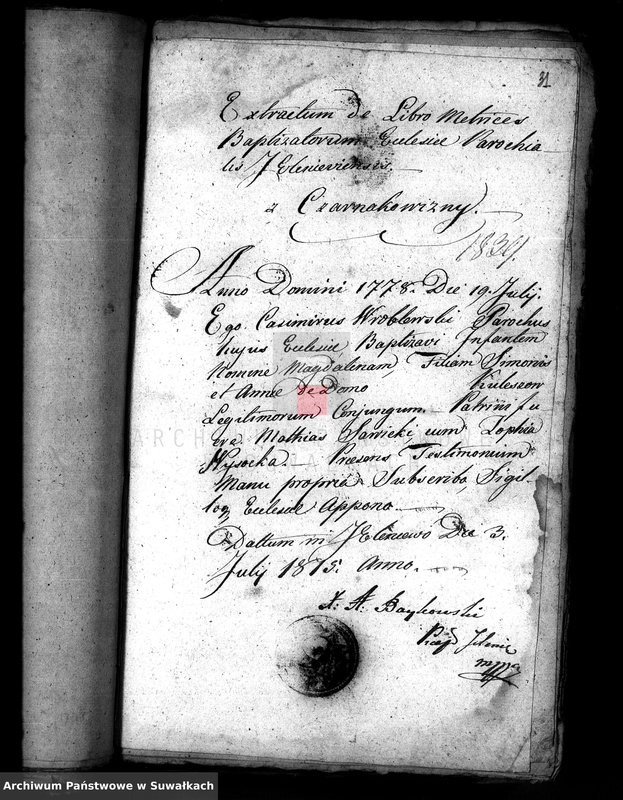 image.from.unit.number "Dowody roku 1815 Gminy Suwalskiey."
