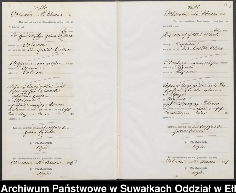 image.from.unit.number "Sterbe-Neben-Register des Preussischen Standes-Amtes Orlowen Kreis Loetzen"