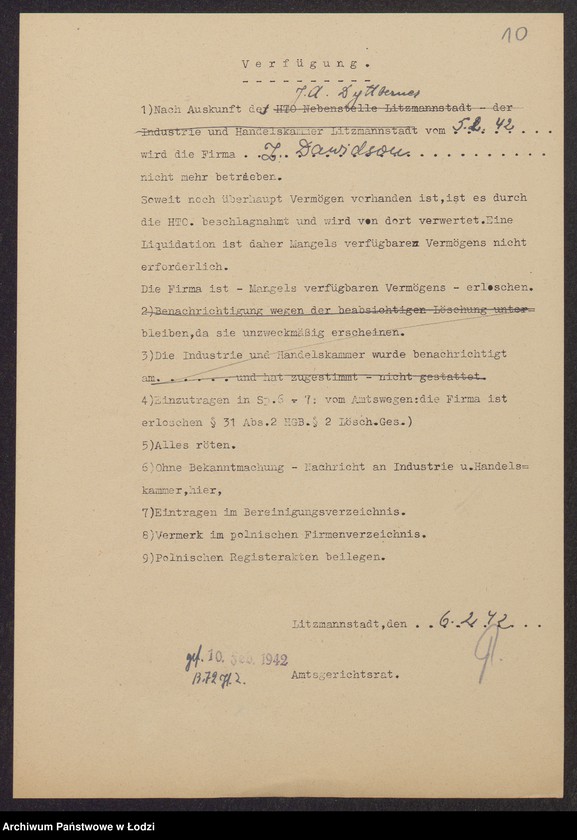 Obraz 12 z jednostki "Zelman Dawidson- wyrób i sprzedaż towarów włókienniczych, sztucznego jedwabiu oraz przędzy"