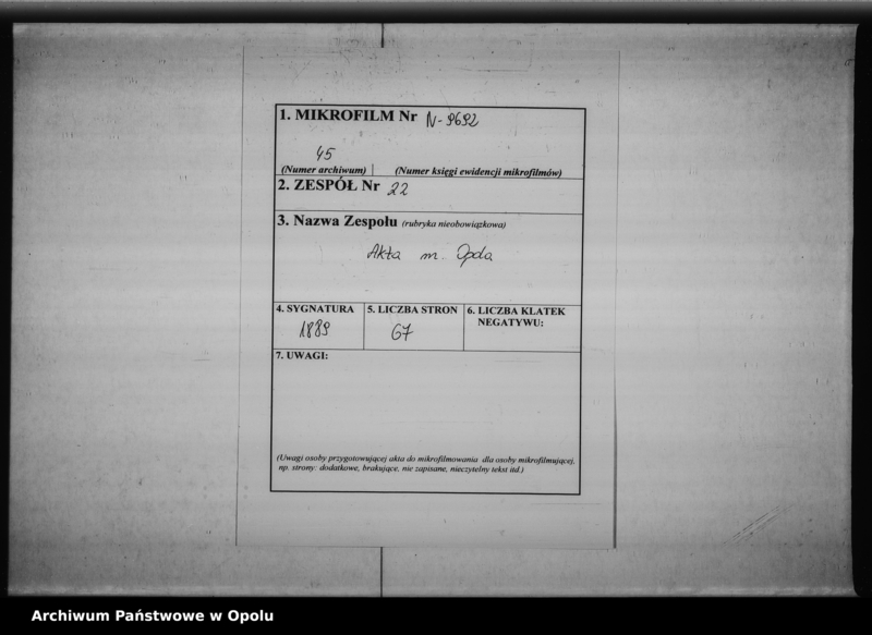 Obraz 2 z jednostki "Acta des Magistrats zu Oppeln betreffend die Anlage einer Bierbrauerei in dem sub No 35 vor dem Oderthore hierselbst belegenen Hause"