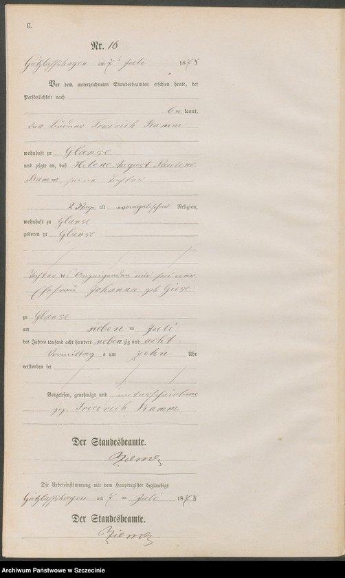 Obraz 19 z jednostki "Sterbe-Register (Neben-Register)"