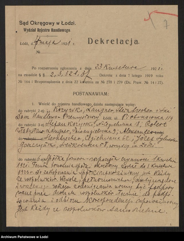 Obraz 9 z jednostki "Stefan Kozyrski, Robert Władysław Langner, Aleksander Steinbrecher, Józef Sylwester Goszczyński - Dom Handlowo-Przemysłowy"