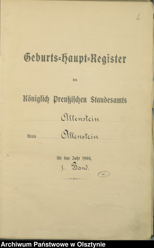 image.from.unit.number "Geburts-Haupt-Register Tom I, Nr 1 - 398"