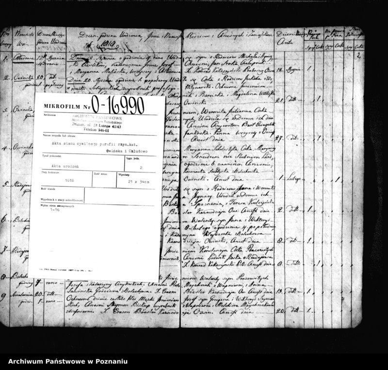 image.from.team "Akta stanu cywilnego Parafii Rzymskokatolickiej Owińska (pow. poznański)"