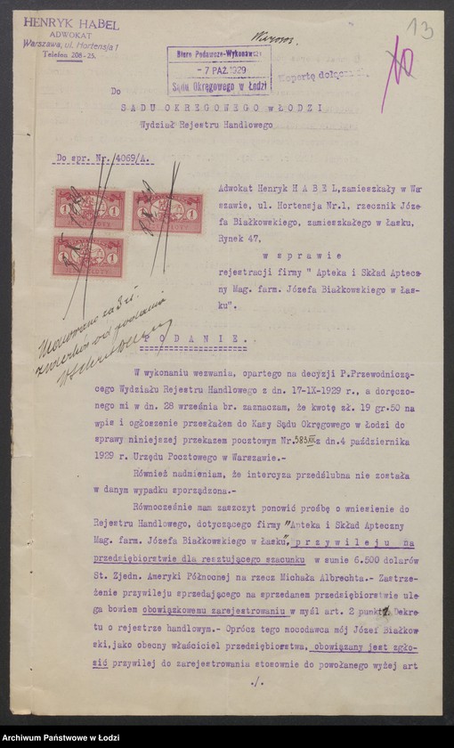 Obraz 15 z jednostki "Michał Albrecht, Józef Białkowski- apteka i skład apteczny"