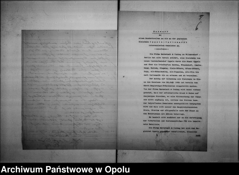 Obraz 9 z jednostki "Acta des Magistrats zu Oppeln betreffend Kleinbahnproject Oppeln-Sakrau-Carlsmarkt Vol. I"