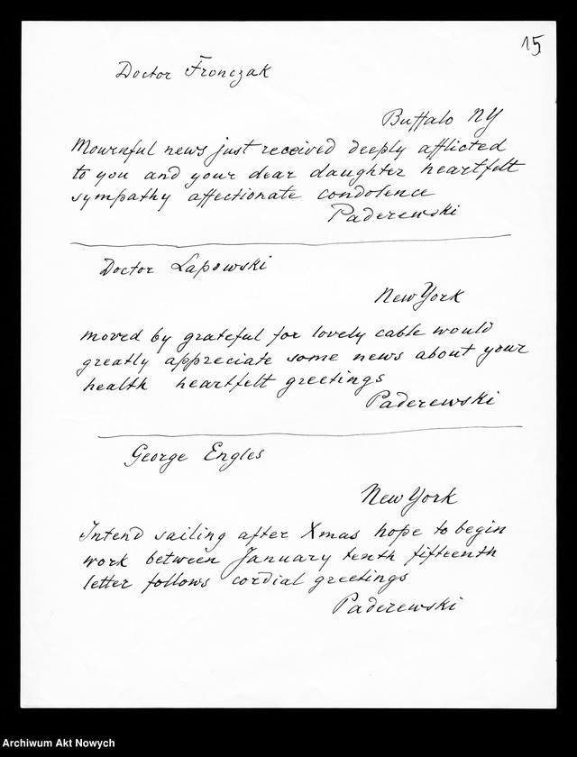 image.from.unit.number "Różne osoby - telegramy z życzeniami świątecznymi, imieninowymi, podziękowaniami; spis nazwisk adresatów"