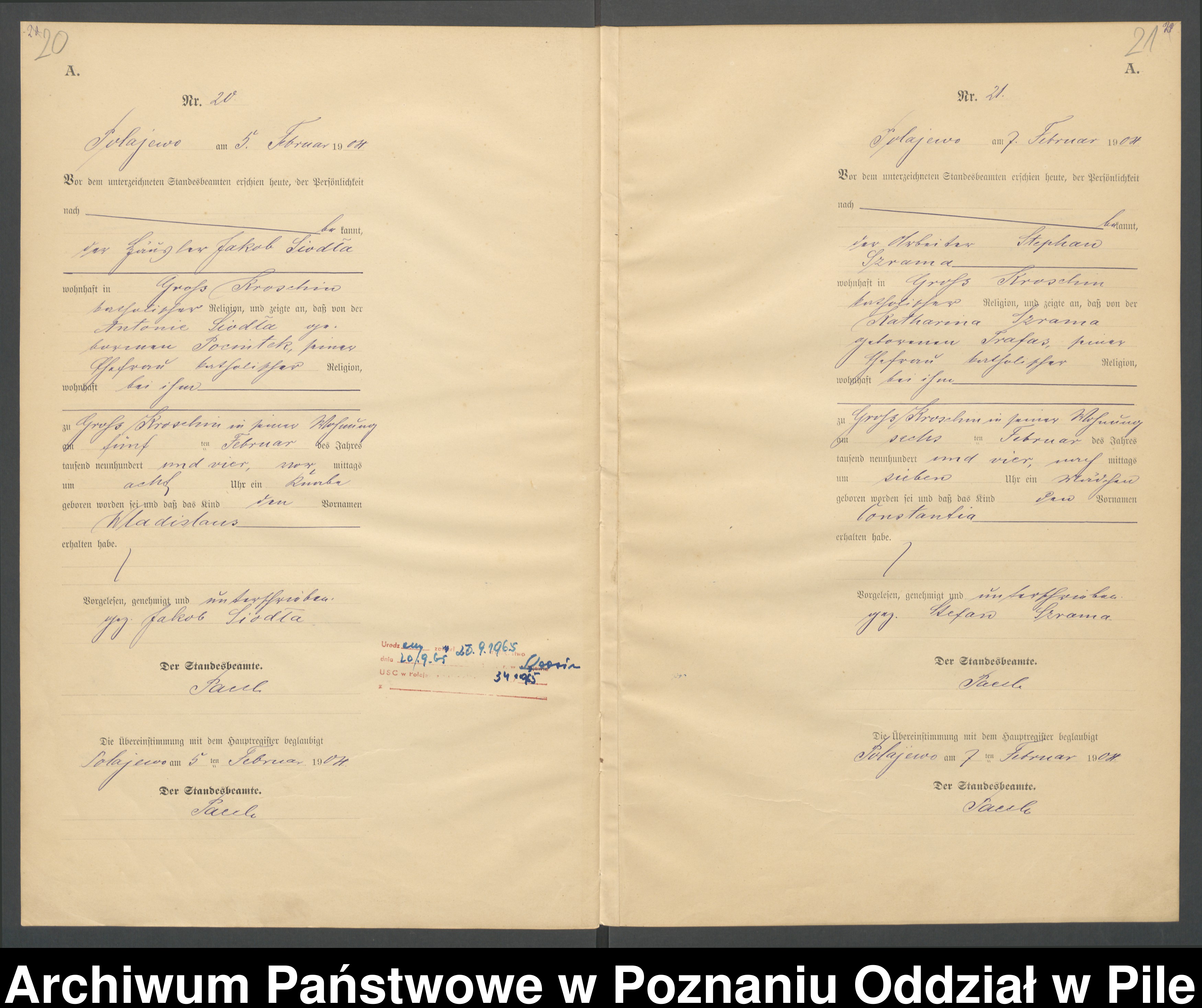 Skan z jednostki: Księga urodzeń