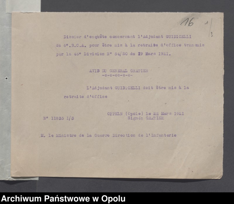 Obraz 18 z jednostki "Discipline-Recompenses-Decorations-Distractions-Punitions-Tenue generale /Korespondencja dotycząca dyscypliny, odznaczeń, pochwał, pracy oświatowej/"