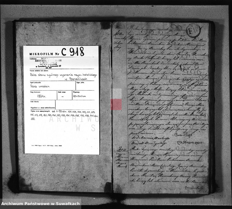 image.from.unit.number "Akta Urodzonych Gminy Berznickiey Roku 1824 od 1-go Stycznia do 31 Grudnia"