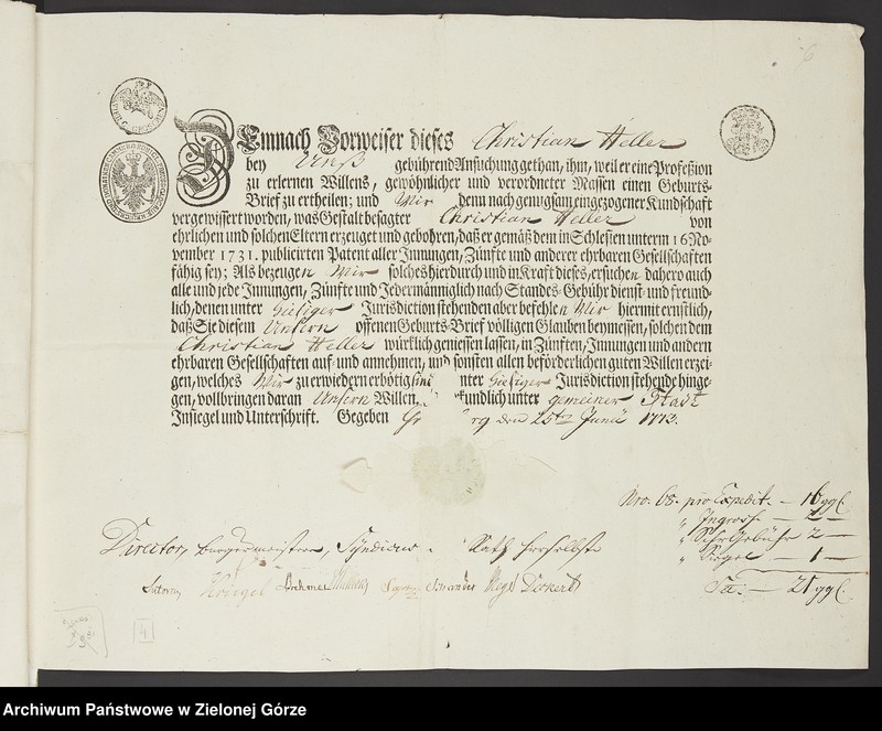 image.from.unit.number "Władze miasta Zielona Góra wystawiają Kristianowi Heller świadectwo prawego urodzenia"