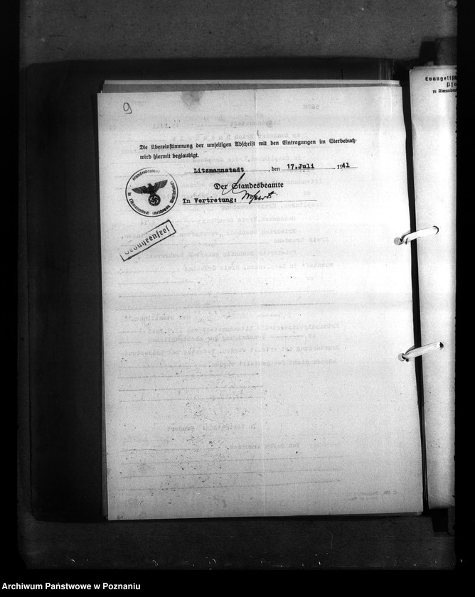 Obraz 13 z jednostki "Wykaz miejscowych Niemców, którzy zginęli w 1939 roku. Kreis Litzmannstadt (Łódź)"