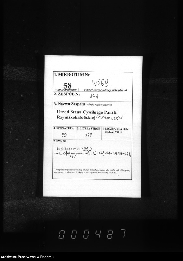 image.from.unit.number "[Duplikat akt urodzonych, zaślubionych i zmarłych parafii Głowaczów za 1890 r.]"