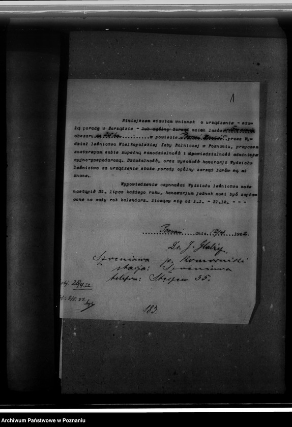 Obraz 5 z jednostki "Zarząd majętności /leśnej/ Szreniawa powiat poznański"