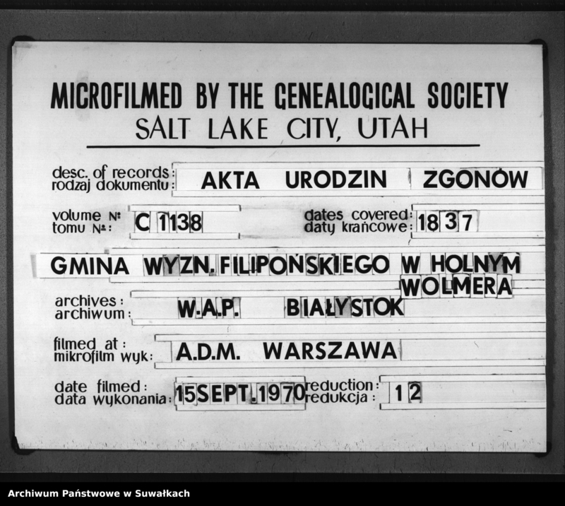 image.from.unit.number "Duplikat Sekty Filiponów Gminy Hołny Wolmera z roku 1837"