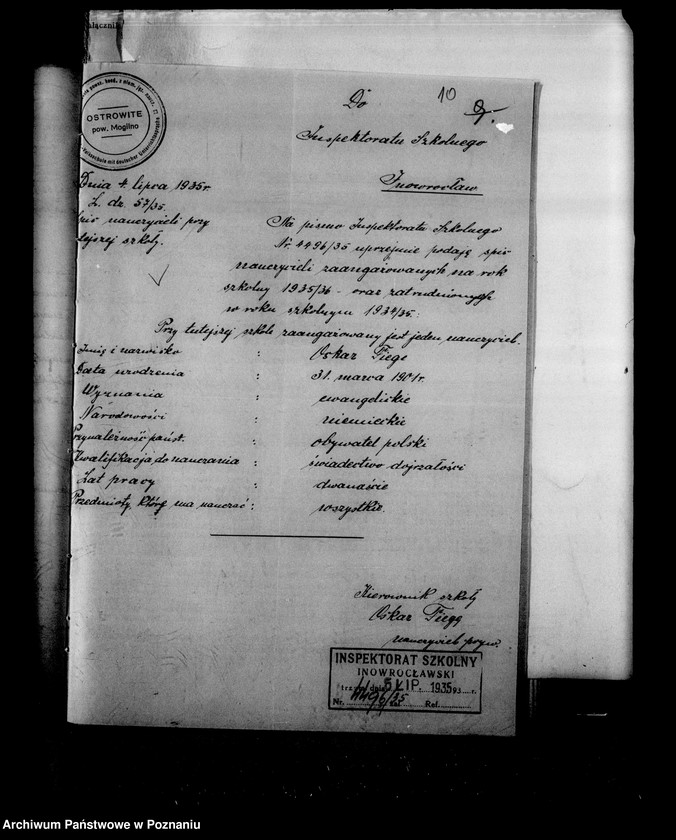 Obraz 13 z jednostki "Prywatna Szkoła Powszechna z niemieckim językiem nauczania- Ostrowite powiat Mogilno"