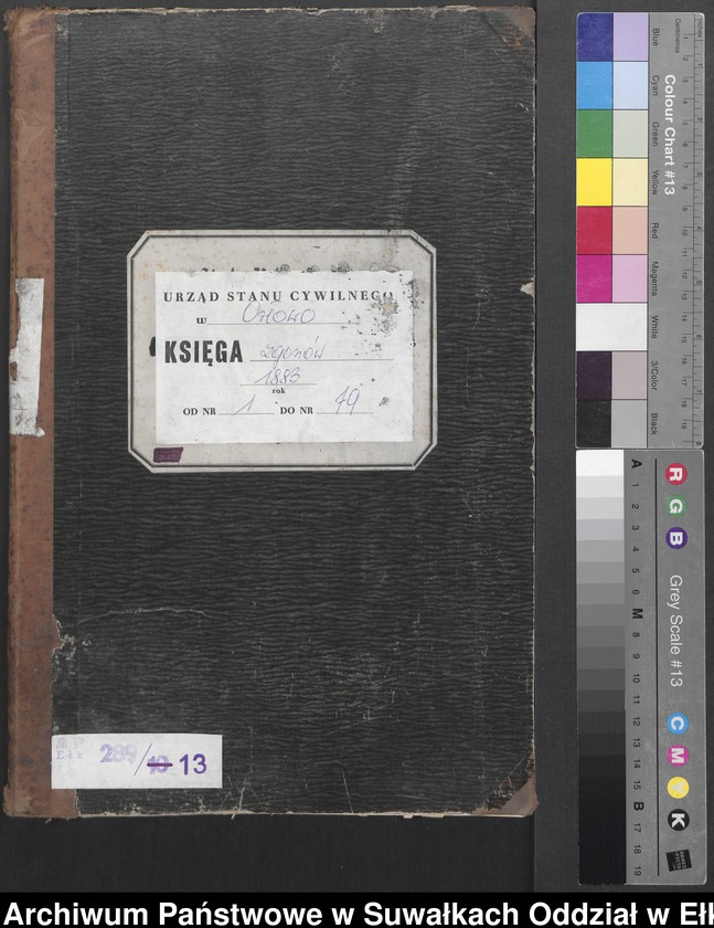 image.from.unit.number "Sterbe-Neben-Register des Preussischen Standes-Amtes Orlowen Kreis Loetzen für das Jahr 1883"