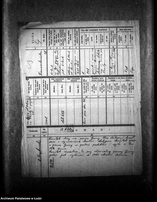 Obraz 7 z jednostki "Kuchnia N. 353 ul. Franciszkańska 38 [Działalność, personel, konsumenci, kontrole]"